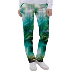 River Stream Flower Nature Women s Casual Pants