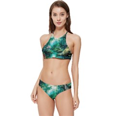 River Stream Flower Nature Banded Triangle Bikini Set