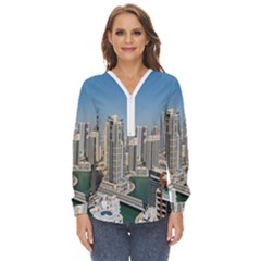 Building Sea Architecture Marina Zip Up Long Sleeve Blouse