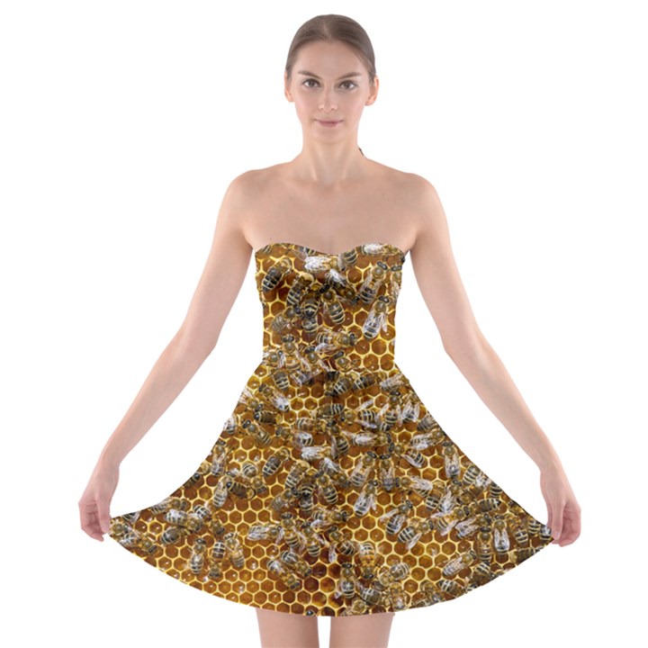 Honey Bee Bees Insect Strapless Bra Top Dress