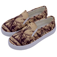 Nation Indian Native Indigenous Kids  Canvas Slip Ons by Ravend