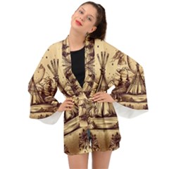 Nation Indian Native Indigenous Long Sleeve Kimono by Ravend