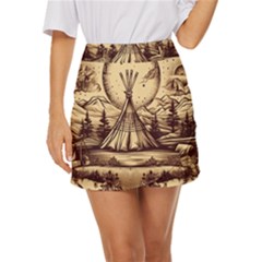 Nation Indian Native Indigenous Mini Front Wrap Skirt