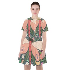 Bug Nature Flower Dragonfly Sailor Dress