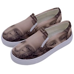 Cyborg Robot Future Drawing Poster Kids  Canvas Slip Ons