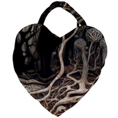 Tree Nature Landscape Forest Giant Heart Shaped Tote by Ravend