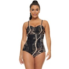 Tree Nature Landscape Forest Retro Full Coverage Swimsuit