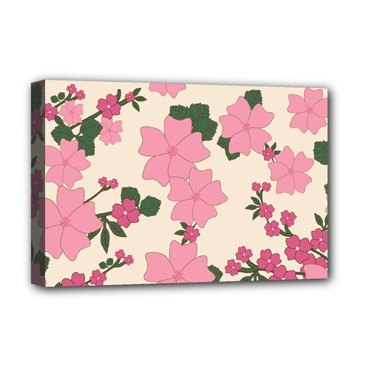 Floral Vintage Flowers Deluxe Canvas 18  x 12  (Stretched)