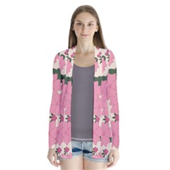 Floral Vintage Flowers Drape Collar Cardigan