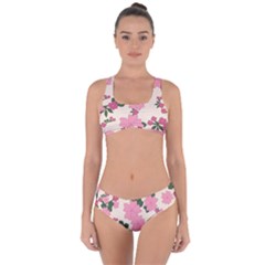 Floral Vintage Flowers Criss Cross Bikini Set by Dutashop