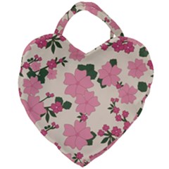 Floral Vintage Flowers Giant Heart Shaped Tote