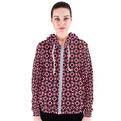 Mazipoodles Red Donuts Polka Dot  Women s Zipper Hoodie by Mazipoodles