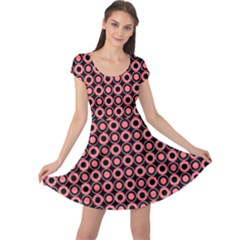 Mazipoodles Red Donuts Polka Dot  Cap Sleeve Dress