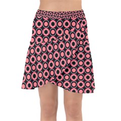 Mazipoodles Red Donuts Polka Dot  Wrap Front Skirt by Mazipoodles