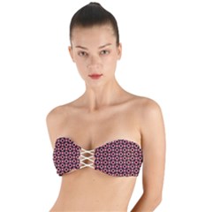 Mazipoodles Red Donuts Polka Dot  Twist Bandeau Bikini Top by Mazipoodles