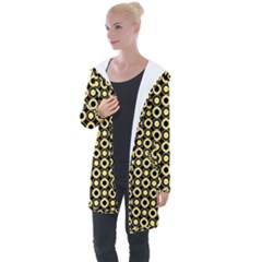  Mazipoodles Yellow Donuts Polka Dot Longline Hooded Cardigan by Mazipoodles