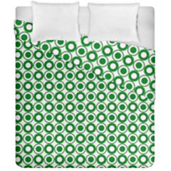 Mazipoodles Green White Donuts Polka Dot  Duvet Cover Double Side (california King Size) by Mazipoodles