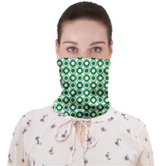 Mazipoodles Green White Donuts Polka Dot  Face Covering Bandana (adult) by Mazipoodles