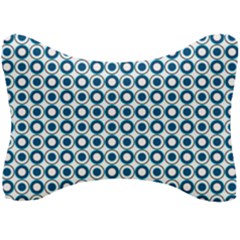 Mazipoodles Dusty Duck Egg Blue White Donuts Polka Dot Seat Head Rest Cushion by Mazipoodles