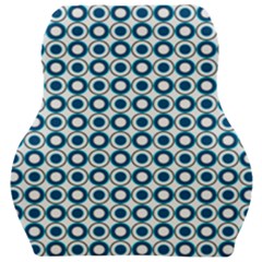 Mazipoodles Dusty Duck Egg Blue White Donuts Polka Dot Car Seat Velour Cushion  by Mazipoodles