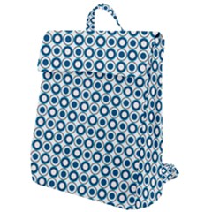 Mazipoodles Dusty Duck Egg Blue White Donuts Polka Dot Flap Top Backpack by Mazipoodles