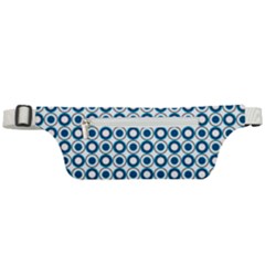 Mazipoodles Dusty Duck Egg Blue White Donuts Polka Dot Active Waist Bag by Mazipoodles