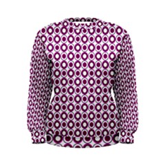 Mazipoodles Magenta White Donuts Polka Dot Women s Sweatshirt by Mazipoodles