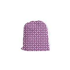 Mazipoodles Magenta White Donuts Polka Dot Drawstring Pouch (xs) by Mazipoodles