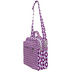 Mazipoodles Magenta White Donuts Polka Dot Crossbody Day Bag by Mazipoodles