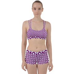 Mazipoodles Magenta White Donuts Polka Dot Perfect Fit Gym Set by Mazipoodles