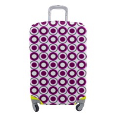 Mazipoodles Magenta White Donuts Polka Dot Luggage Cover (small) by Mazipoodles