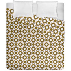 Mazipoodles Olive White Donuts Polka Dot Duvet Cover Double Side (california King Size) by Mazipoodles