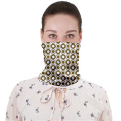 Mazipoodles Olive White Donuts Polka Dot Face Covering Bandana (adult) by Mazipoodles