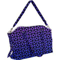 Mazipoodles Purple Pink Gradient Donuts Polka Dot Canvas Crossbody Bag by Mazipoodles