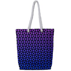 Mazipoodles Purple Pink Gradient Donuts Polka Dot Full Print Rope Handle Tote (small) by Mazipoodles