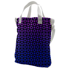 Mazipoodles Purple Pink Gradient Donuts Polka Dot Canvas Messenger Bag by Mazipoodles