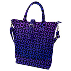 Mazipoodles Purple Pink Gradient Donuts Polka Dot Buckle Top Tote Bag by Mazipoodles