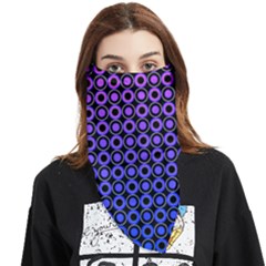 Mazipoodles Purple Pink Gradient Donuts Polka Dot Face Covering Bandana (triangle) by Mazipoodles