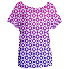 Mazipoodles Pink Purple White Gradient Donuts Polka Dot  Women s Oversized Tee by Mazipoodles