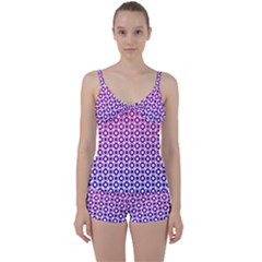Mazipoodles Pink Purple White Gradient Donuts Polka Dot  Tie Front Two Piece Tankini by Mazipoodles