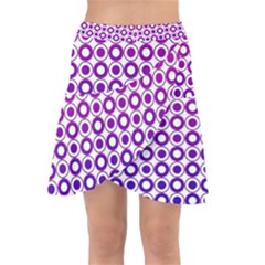 Mazipoodles Pink Purple White Gradient Donuts Polka Dot  Wrap Front Skirt