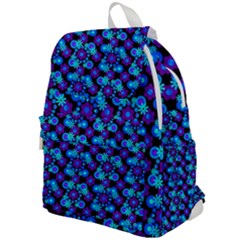 Bitesize Flowers Pearls And Donuts Purple Blue Black Top Flap Backpack by Mazipoodles
