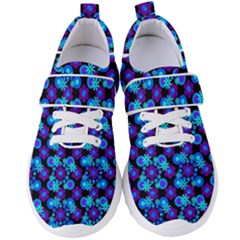 Bitesize Flowers Pearls And Donuts Purple Blue Black Women s Velcro Strap Shoes by Mazipoodles