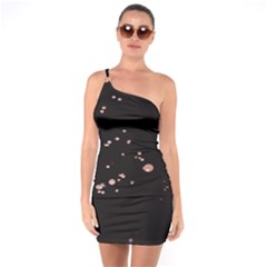 Abstract Rose Gold Glitter Background One Shoulder Ring Trim Bodycon Dress by artworkshop