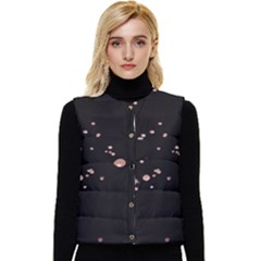 Abstract Rose Gold Glitter Background Women s Button Up Puffer Vest by artworkshop