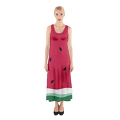 Minimalist Summer Watermelon Wallpaper Sleeveless Maxi Dress