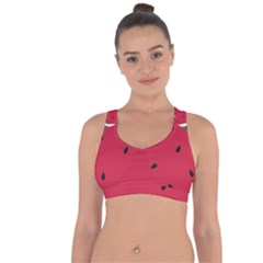 Minimalist Summer Watermelon Wallpaper Cross String Back Sports Bra