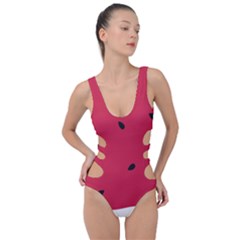 Minimalist Summer Watermelon Wallpaper Side Cut Out Swimsuit by Ravend