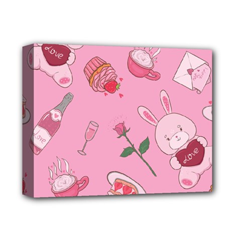 Valentine Pattern Deluxe Canvas 14  X 11  (stretched) by designsbymallika