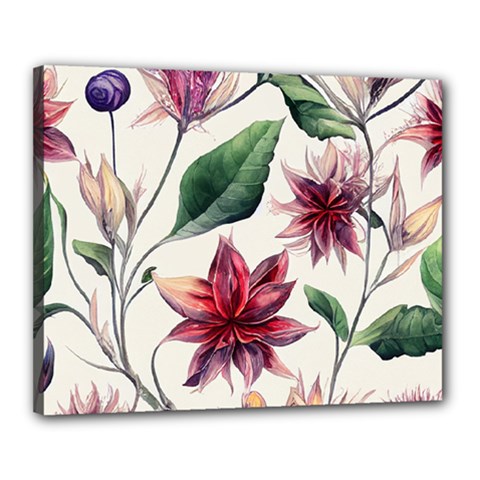 Floral Pattern Canvas 20  X 16  (stretched)